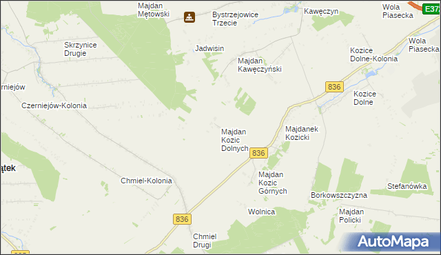 mapa Majdan Kozic Dolnych, Majdan Kozic Dolnych na mapie Targeo