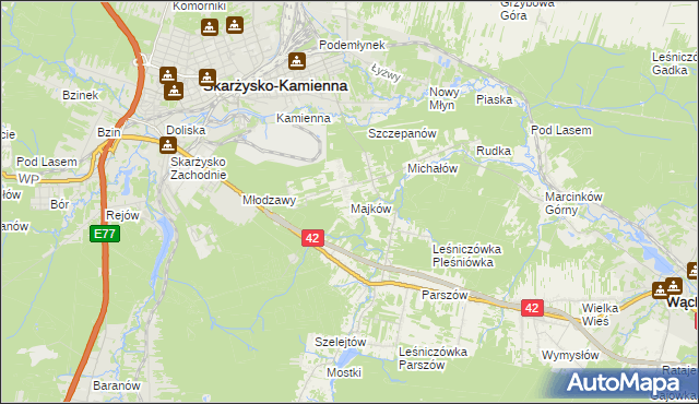 mapa Majków, Majków na mapie Targeo