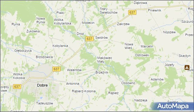 mapa Makówiec Mały, Makówiec Mały na mapie Targeo