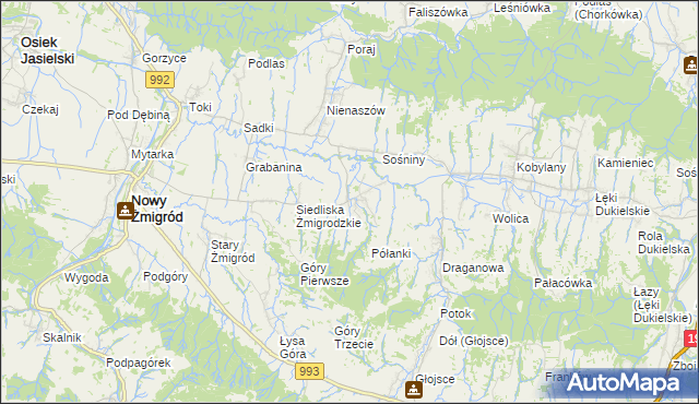 mapa Makowiska gmina Nowy Żmigród, Makowiska gmina Nowy Żmigród na mapie Targeo