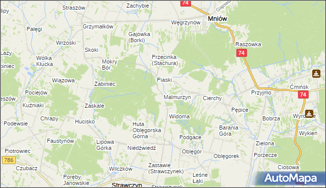 mapa Malmurzyn, Malmurzyn na mapie Targeo