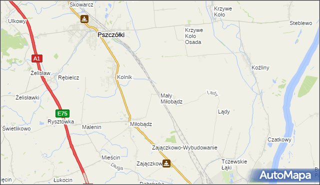 mapa Mały Miłobądz, Mały Miłobądz na mapie Targeo