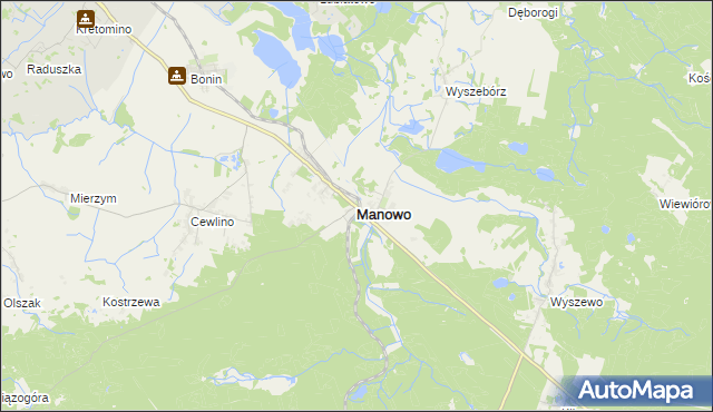 mapa Manowo, Manowo na mapie Targeo