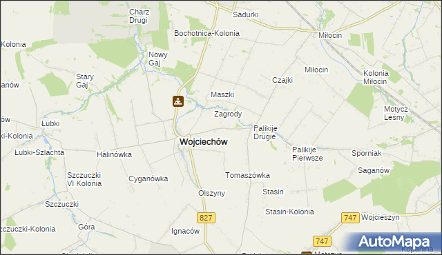 mapa Maszki k. Wojciechowa, Maszki k. Wojciechowa na mapie Targeo