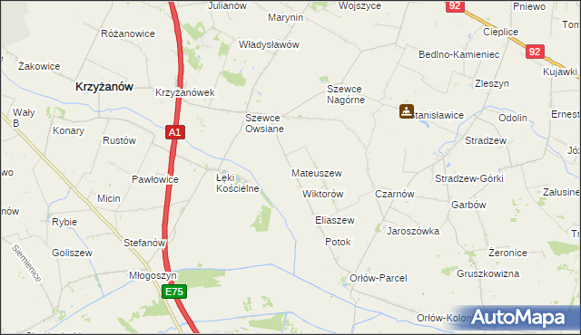 mapa Mateuszew, Mateuszew na mapie Targeo