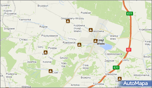 mapa Mianocice, Mianocice na mapie Targeo