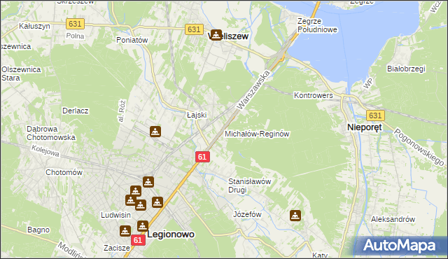 mapa Michałów-Reginów, Michałów-Reginów na mapie Targeo