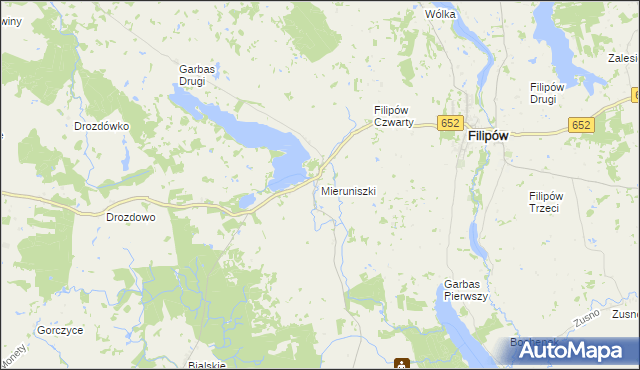 mapa Mieruniszki, Mieruniszki na mapie Targeo