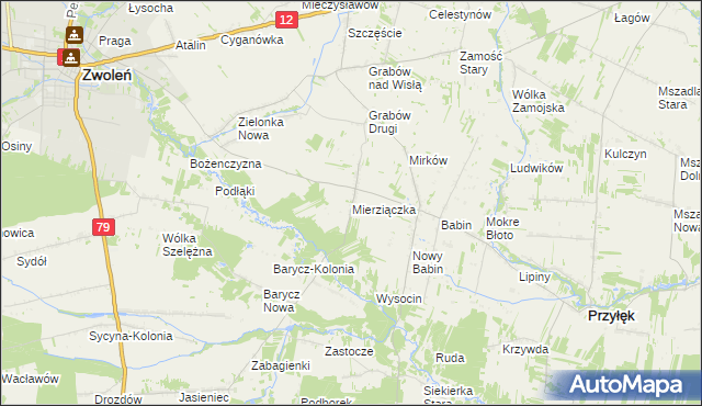 mapa Mierziączka, Mierziączka na mapie Targeo