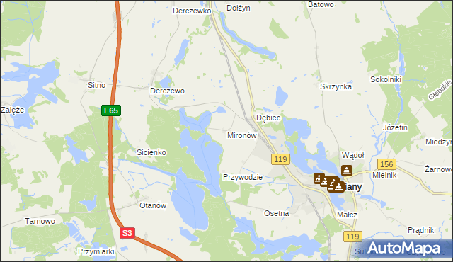 mapa Mironów, Mironów na mapie Targeo