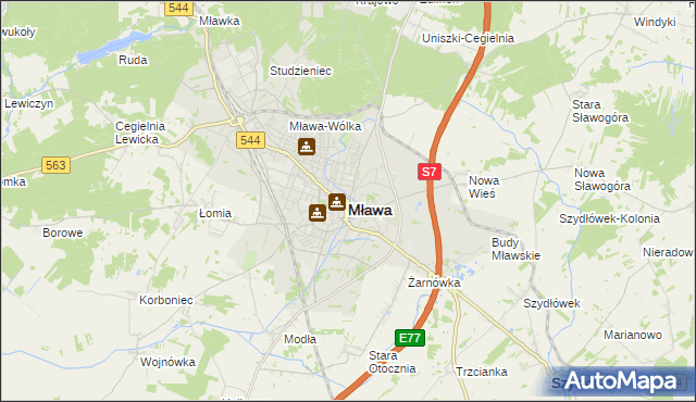 mapa Mława, Mława na mapie Targeo