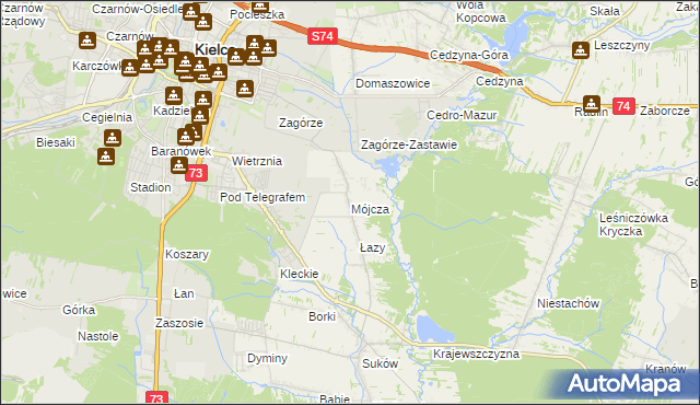 mapa Mójcza, Mójcza na mapie Targeo