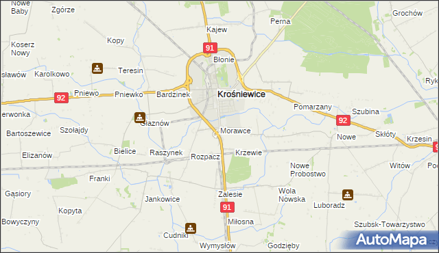 mapa Morawce, Morawce na mapie Targeo