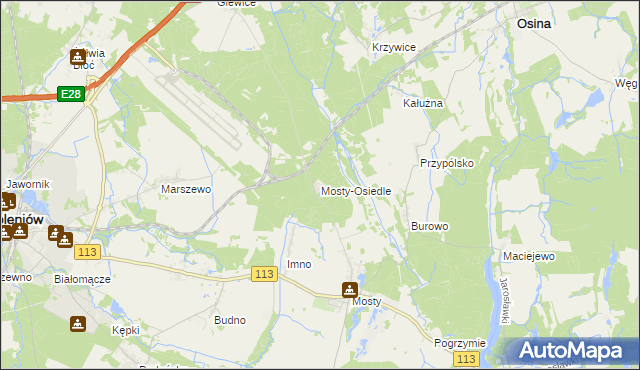 mapa Mosty-Osiedle, Mosty-Osiedle na mapie Targeo