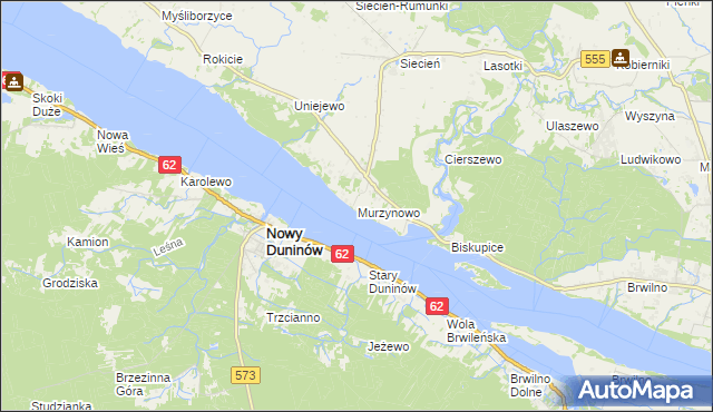 mapa Murzynowo gmina Brudzeń Duży, Murzynowo gmina Brudzeń Duży na mapie Targeo