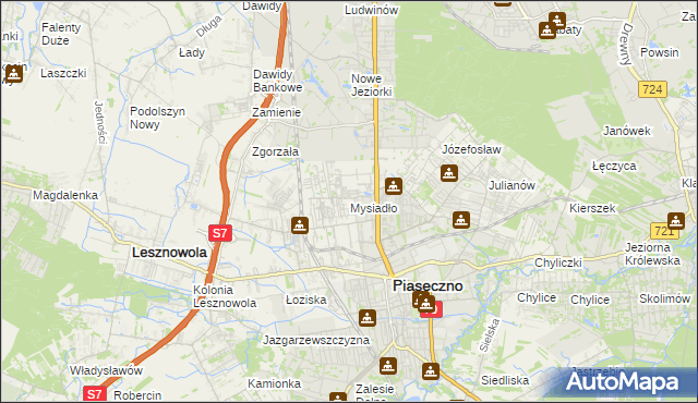 mapa Mysiadło, Mysiadło na mapie Targeo