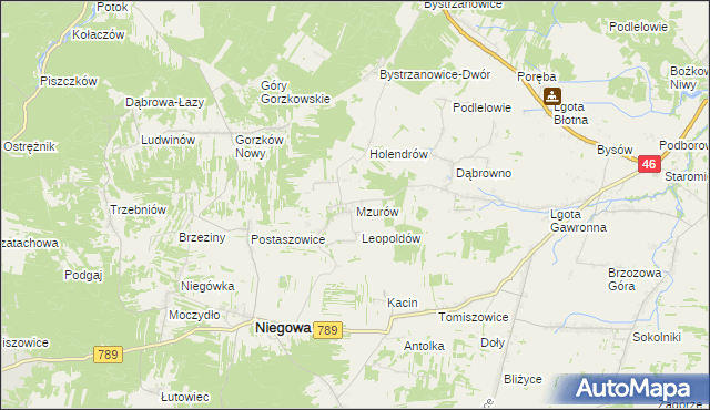 mapa Mzurów, Mzurów na mapie Targeo