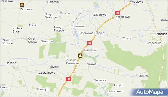 mapa Nacpolsk, Nacpolsk na mapie Targeo