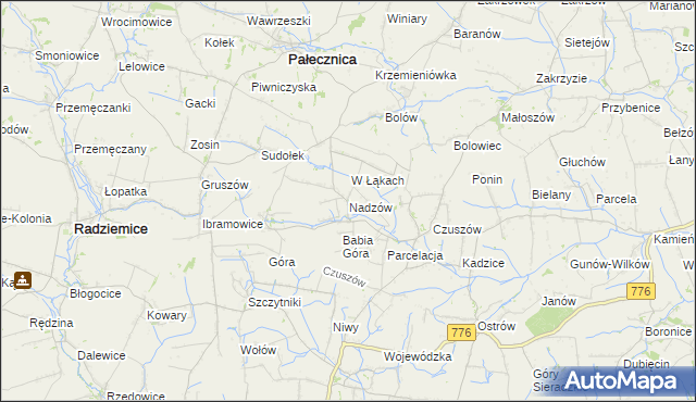 mapa Nadzów, Nadzów na mapie Targeo