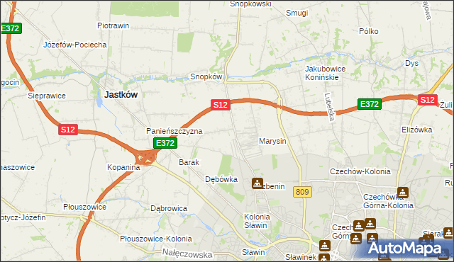 mapa Natalin gmina Jastków, Natalin gmina Jastków na mapie Targeo