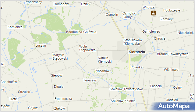 mapa Natolin Kiernoski, Natolin Kiernoski na mapie Targeo