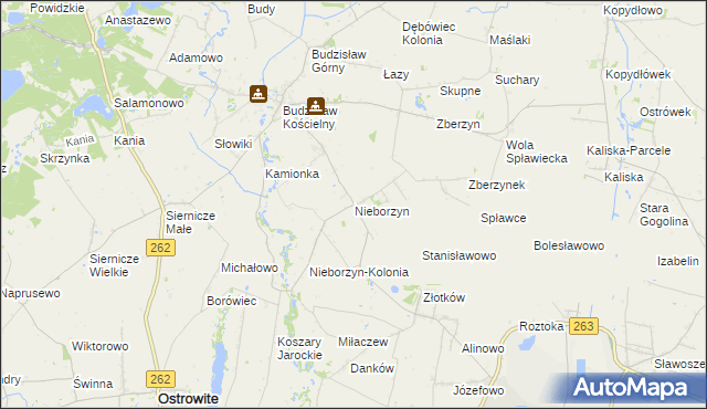 mapa Nieborzyn gmina Kleczew, Nieborzyn gmina Kleczew na mapie Targeo