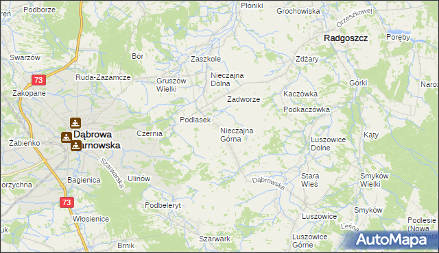 mapa Nieczajna Górna, Nieczajna Górna na mapie Targeo