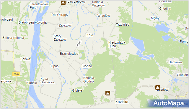 mapa Niedźwiada Mała, Niedźwiada Mała na mapie Targeo