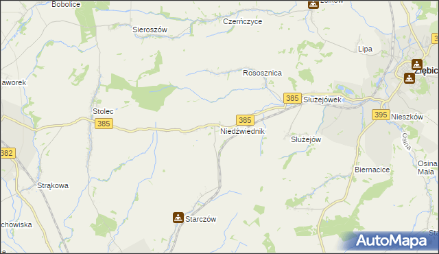 mapa Niedźwiednik gmina Ziębice, Niedźwiednik gmina Ziębice na mapie Targeo