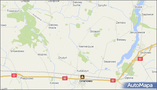 mapa Niemierzyce, Niemierzyce na mapie Targeo