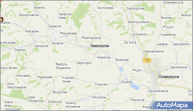 mapa Nieszków, Nieszków na mapie Targeo