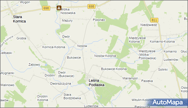 mapa Nosów-Kolonia, Nosów-Kolonia na mapie Targeo