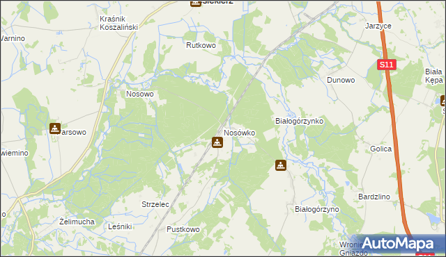 mapa Nosówko, Nosówko na mapie Targeo