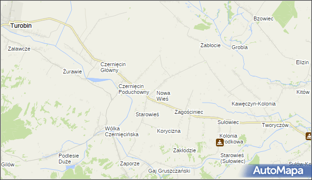 mapa Nowa Wieś gmina Turobin, Nowa Wieś gmina Turobin na mapie Targeo