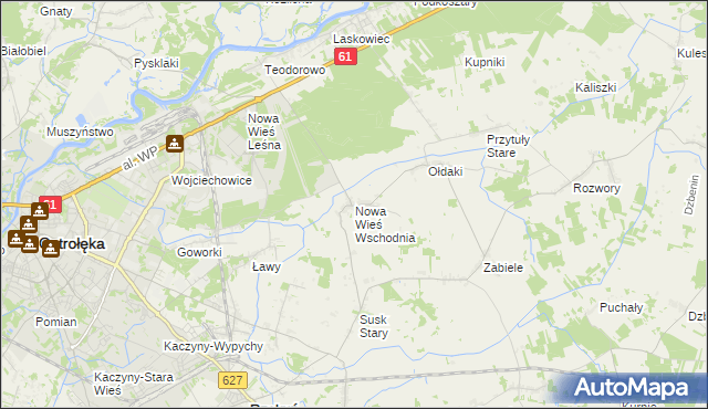 mapa Nowa Wieś Wschodnia, Nowa Wieś Wschodnia na mapie Targeo