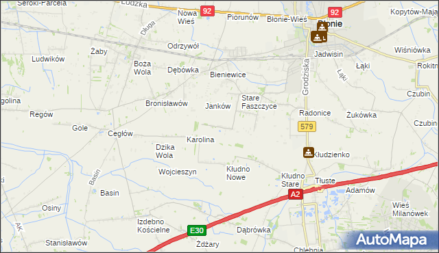 mapa Nowe Faszczyce, Nowe Faszczyce na mapie Targeo