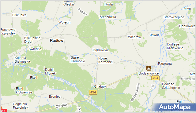 mapa Nowe Karmonki, Nowe Karmonki na mapie Targeo