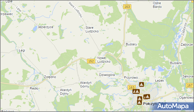 mapa Nowe Ludzicko, Nowe Ludzicko na mapie Targeo