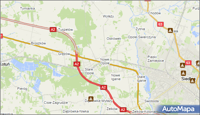 mapa Nowe Opole, Nowe Opole na mapie Targeo