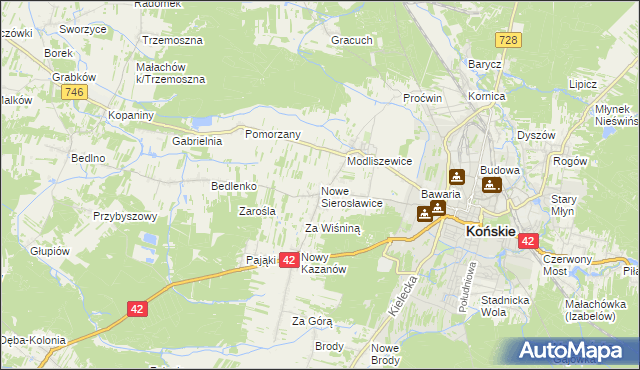 mapa Nowe Sierosławice, Nowe Sierosławice na mapie Targeo