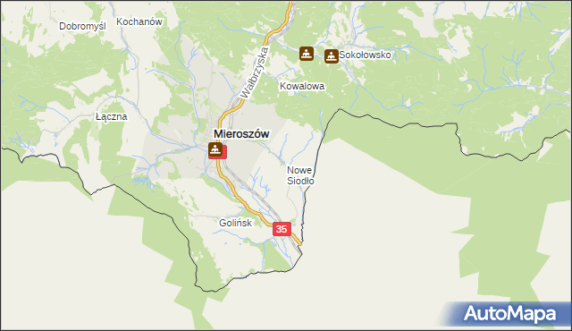 mapa Nowe Siodło, Nowe Siodło na mapie Targeo