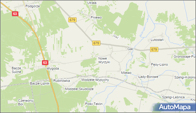 mapa Nowe Wyrzyki, Nowe Wyrzyki na mapie Targeo