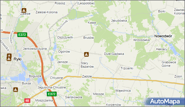 mapa Nowy Bazanów, Nowy Bazanów na mapie Targeo