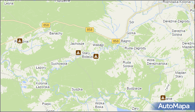 mapa Nowy Bidaczów, Nowy Bidaczów na mapie Targeo