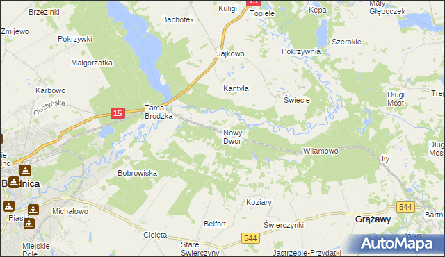 mapa Nowy Dwór gmina Brodnica, Nowy Dwór gmina Brodnica na mapie Targeo