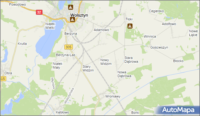 mapa Nowy Widzim, Nowy Widzim na mapie Targeo