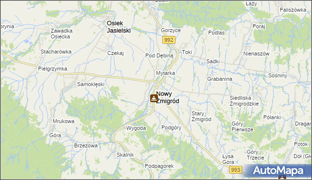 mapa Nowy Żmigród, Nowy Żmigród na mapie Targeo