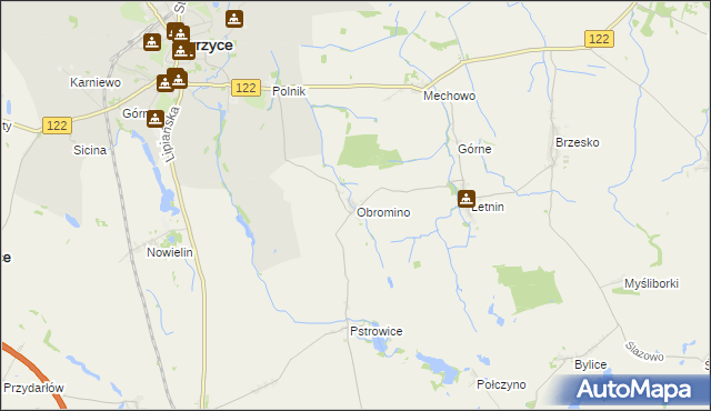 mapa Obromino, Obromino na mapie Targeo