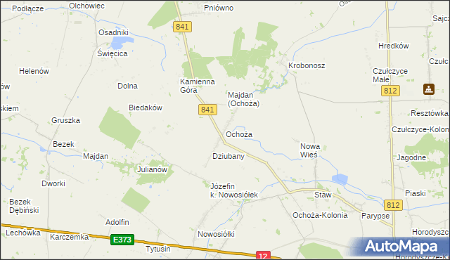 mapa Ochoża gmina Wierzbica, Ochoża gmina Wierzbica na mapie Targeo