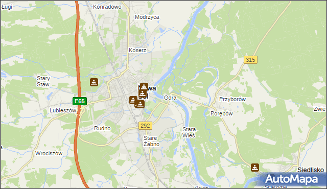 mapa Odra gmina Nowa Sól, Odra gmina Nowa Sól na mapie Targeo
